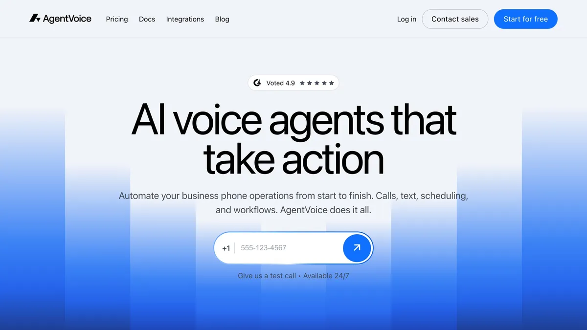 AgentVoice AI voice agent handling sales calls autonomously