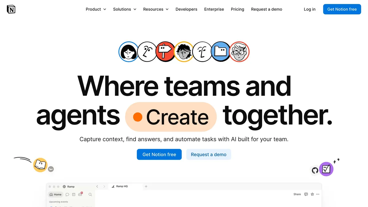 Notion AI workspace with notes, tasks and AI writing