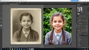 Before and after AI photo enhancement