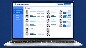 Professional employee directory interface showing consistent AI generated headshots