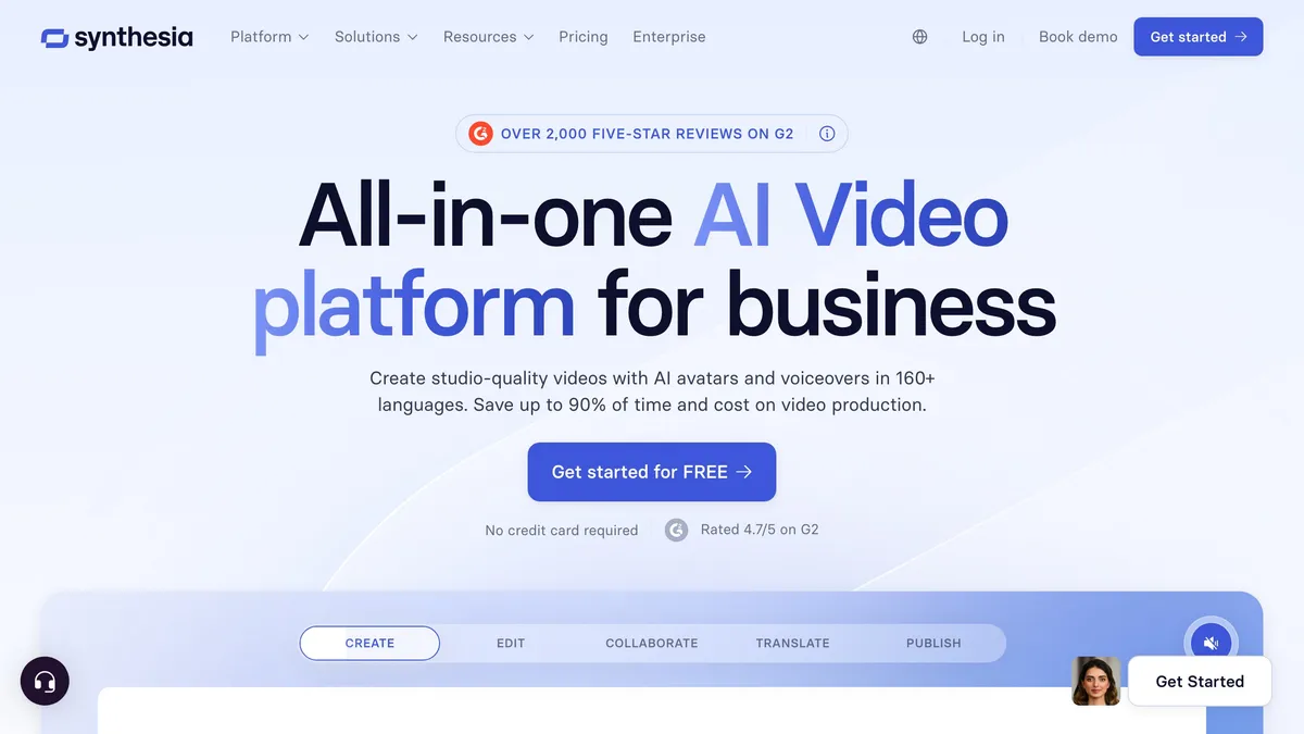 Synthesia AI avatar presenting a training video