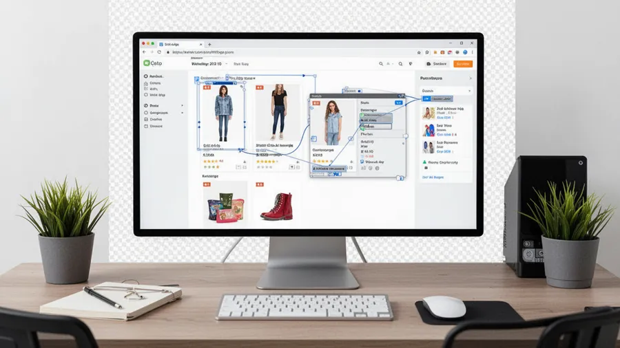E-commerce workspace showing background removal workflow