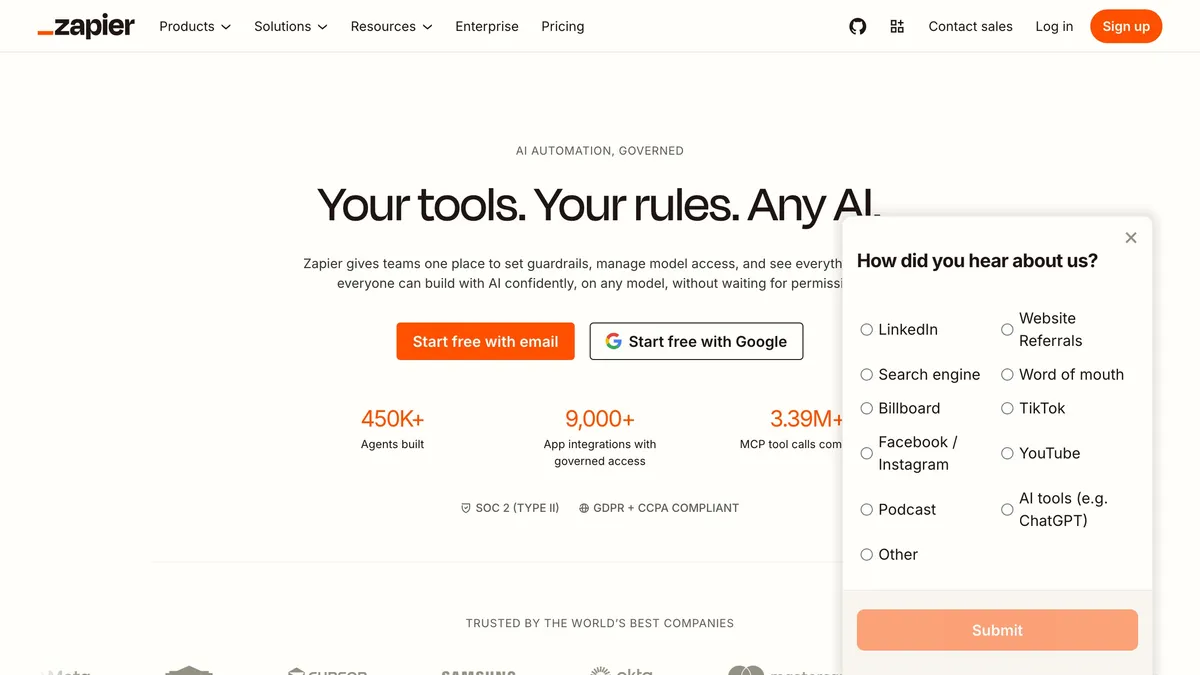 Zapier automating a workflow between apps