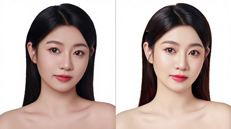 Side by side comparison of original photo next to subtly enhanced version
