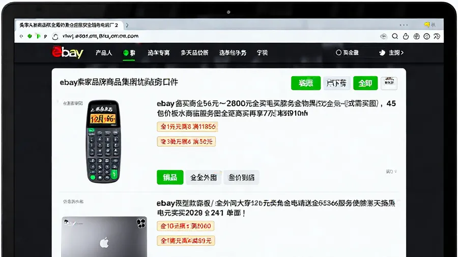 Laptop displaying eBay listing with compliant product photos in seller dashboard