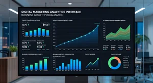 Ecommerce analytics dashboard showing rising conversion rate metrics and sales performance data after product image optimization