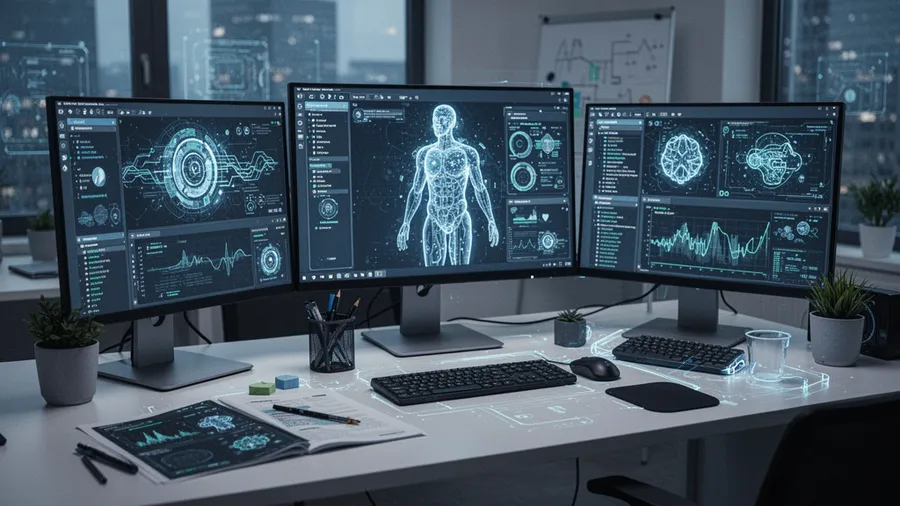 Professional design workspace showing AI-powered tools in action