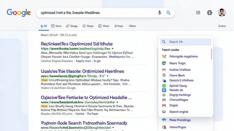 Google search results showing optimized headlines competing for clicks